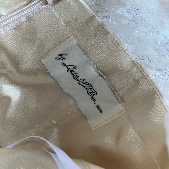 Lightinthebox Champagne  & Lace Sleeveless Tea Length A Line Formal Dress - Picture 15 of 16